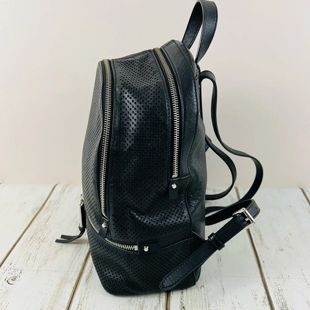 Michael Kors Black Leather Medium Backpack - Picture 4 of 11